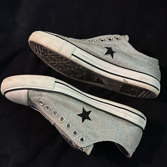 Converse Womens All Star Chuck Taylor Madison Low Size 9 Silver Sparkly Sneakers - Picture 9 of 10